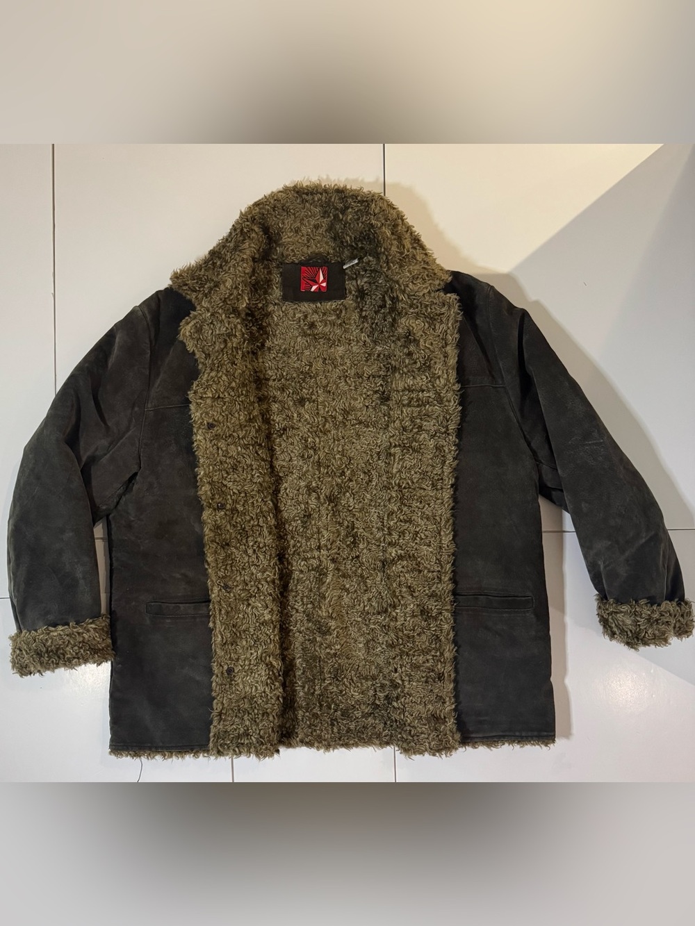 Vintage Marlboro Country Store Genuine Suede Sherpa Lined Jacket - Size M